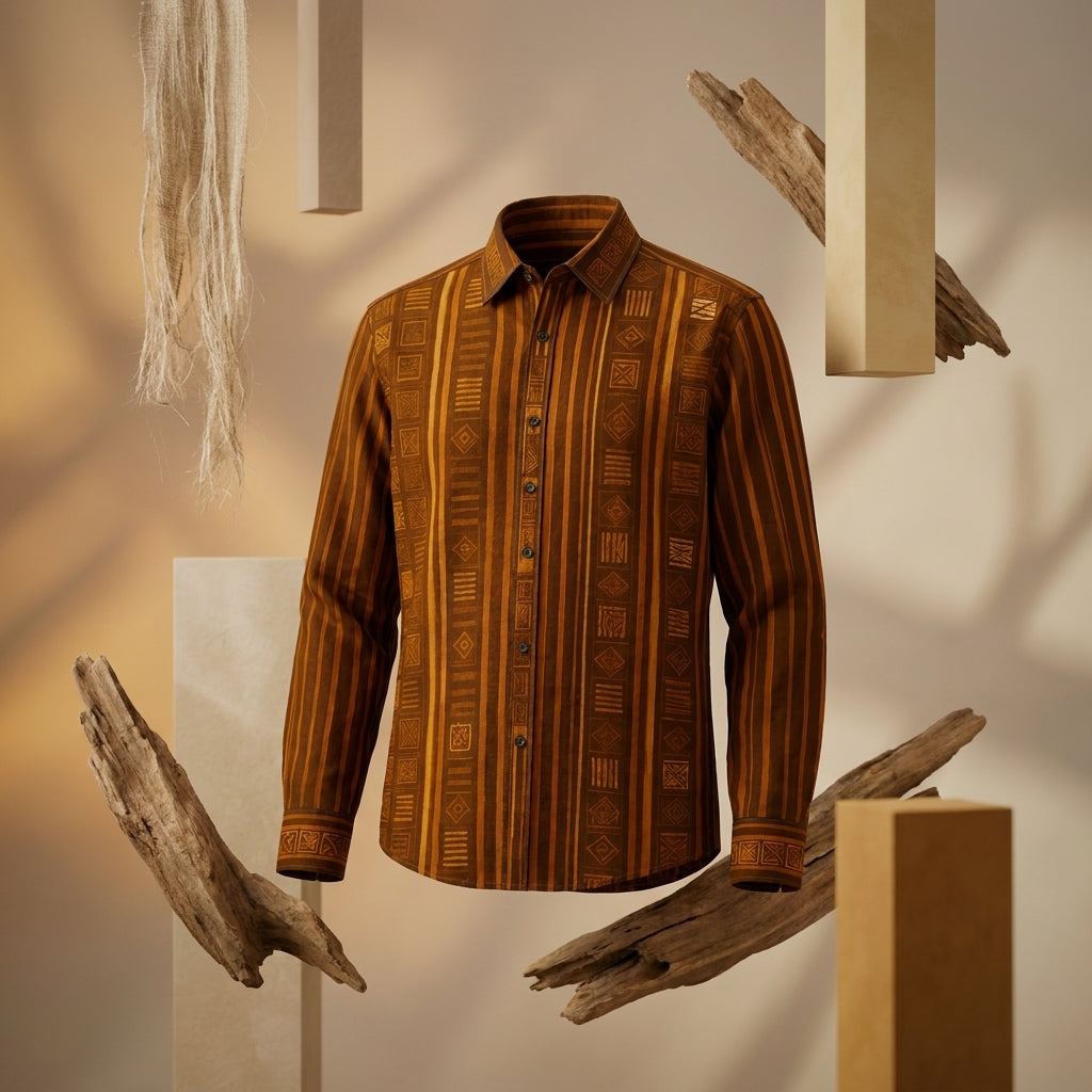 Brown Tribal Stripe Premium Shirt