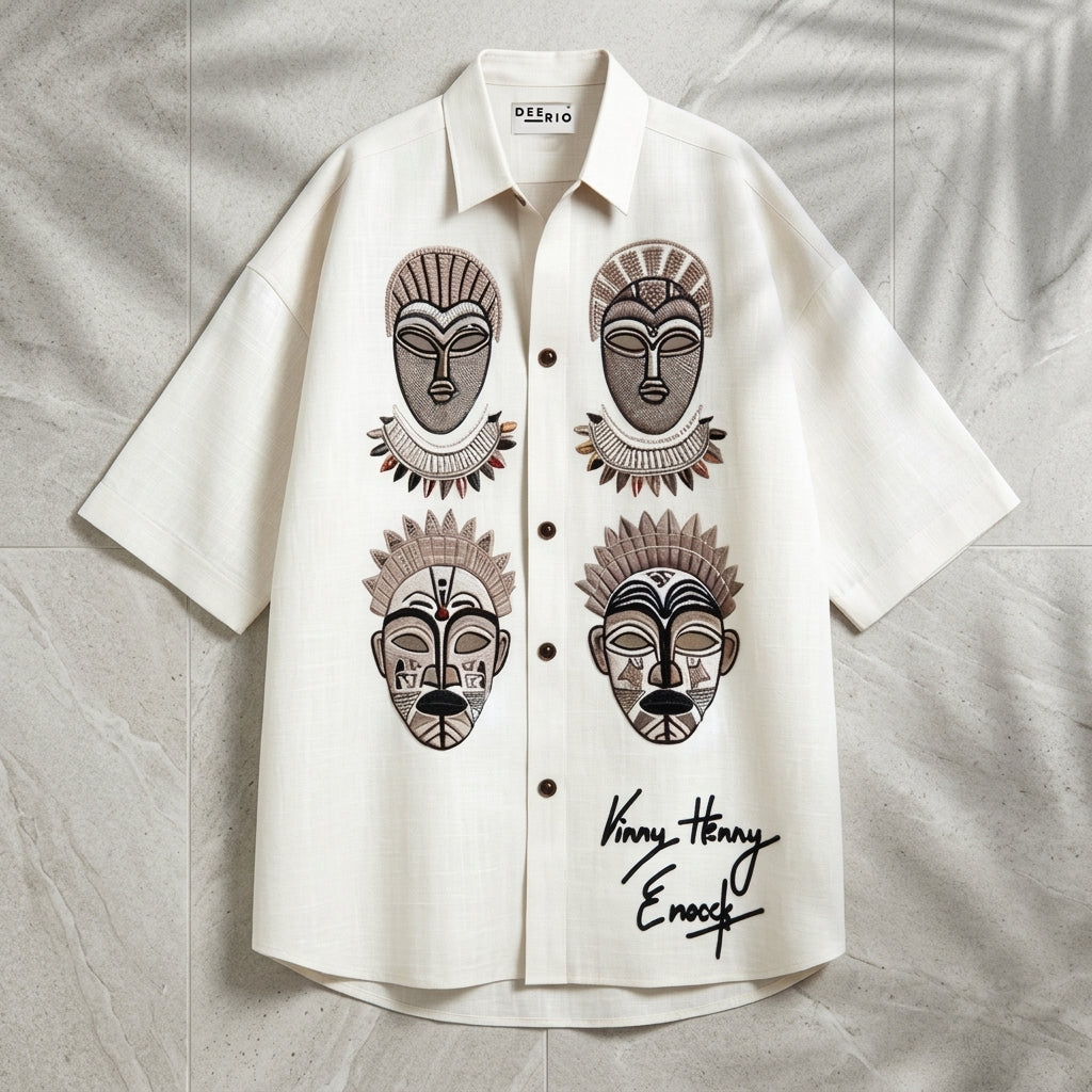 Ancient Tribe Cuban Collar Shirt