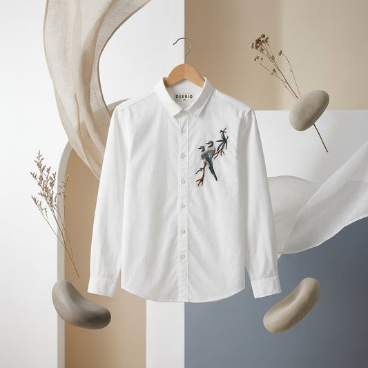 Twin Sparrow Embroidered Shirt