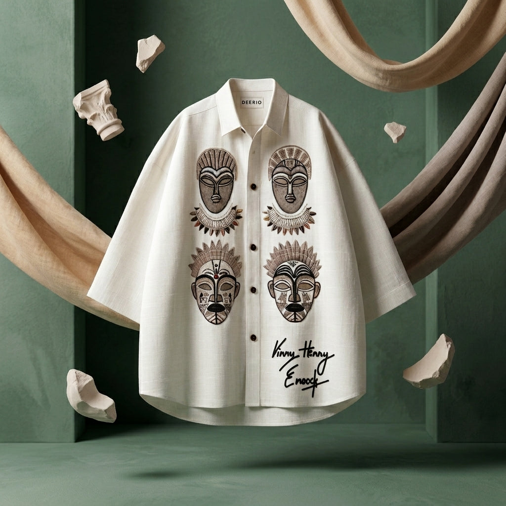 Ancient Tribe Cuban Collar Shirt