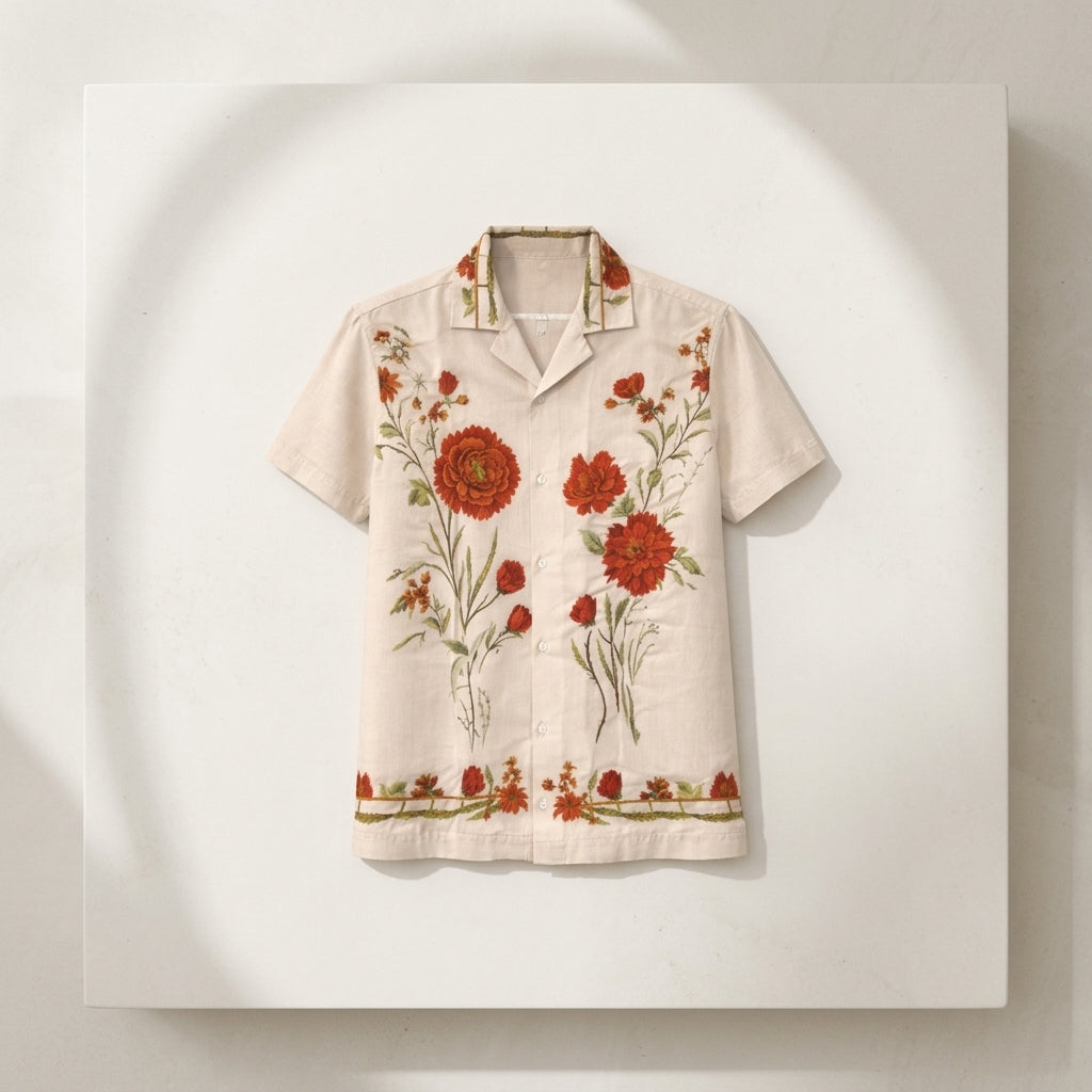 Scarlet Garden Camp Shirt