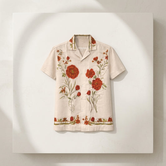 Scarlet Garden Camp Shirt