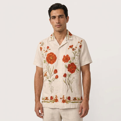 Scarlet Garden Camp Shirt