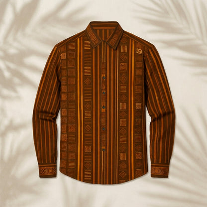 Brown Tribal Stripe Premium Shirt