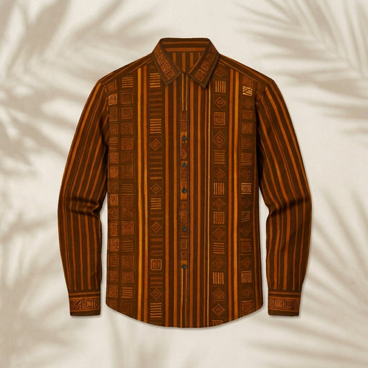 Brown Tribal Stripe Premium Shirt