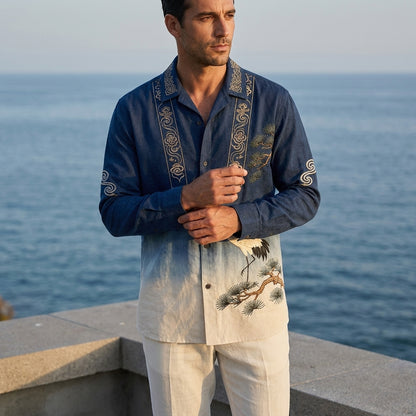 Imperial Crane Printed Full Sleeve Shirt