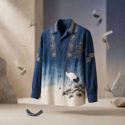 Imperial Crane Printed Full Sleeve Shirt