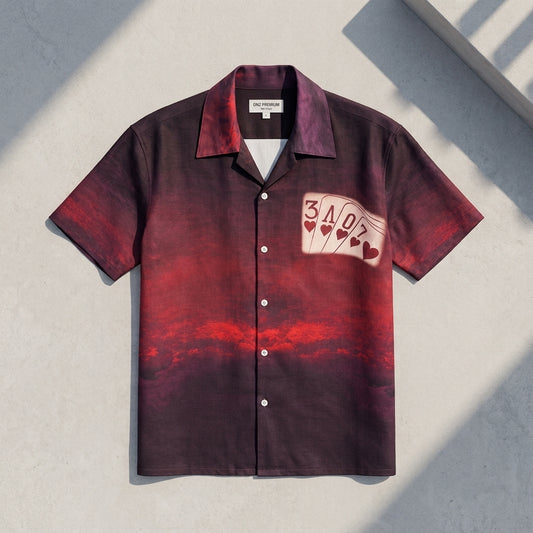 Crimson Royale Card Print Shirt