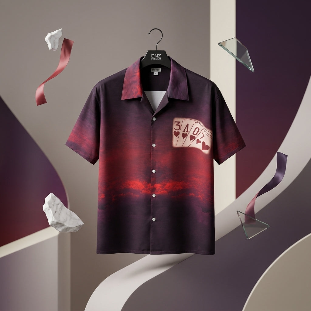 Crimson Royale Card Print Shirt