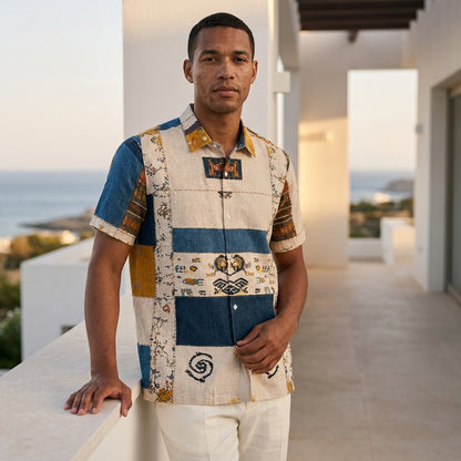 Earthtone Patchwork Shirt