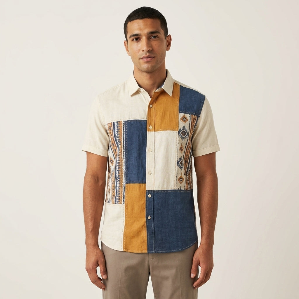 Earthtone Patchwork Shirt